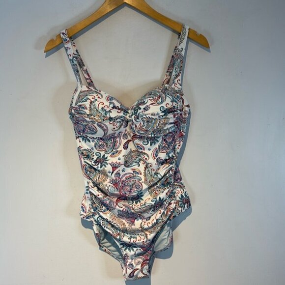 Nip Tuck Amanda Paisley one-piece bathing suit/swim suit size US 8 - Picture 2 of 12